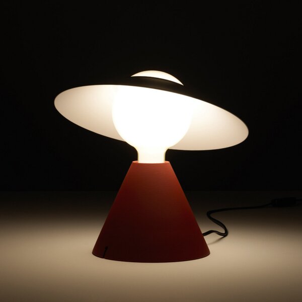 Stilnovo Lampa de masă Fante LED, 2.700 K, roșu, Roșu, Camera de zi / sufragerie, Plastic, Design