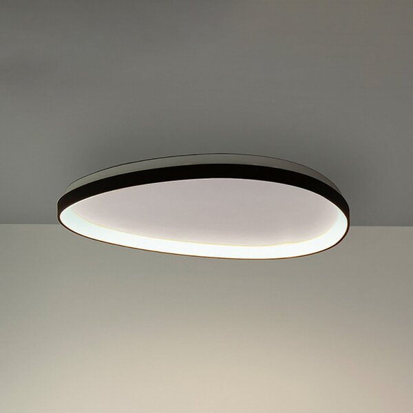 IDEAL LUX Plafonieră LED Gemini, negru, 61 cm, 4000 K, cu întrerupător, Negru, Camera de zi / sufragerie, Metal, Modern