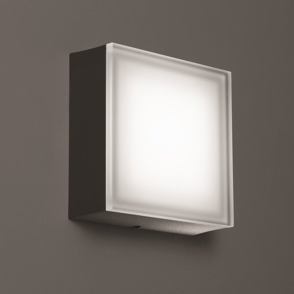 LCD LED lampă de perete pentru exterior 1426 grafit 20 x cm, Negru, Metal