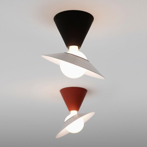 Stilnovo Fante plafonieră LED, 2.700 K, negru, Negru, Camera de zi / sufragerie, Plastic, Design