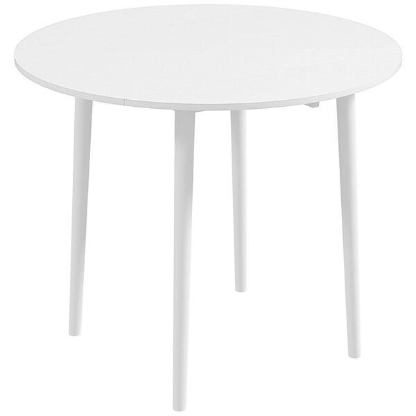 HOMCOM Masă Pliantă Modernă cu Extensii Laterale pentru Bucătărie și Living, din PAL, Ø89 x 73,5 cm | Aosom Romania