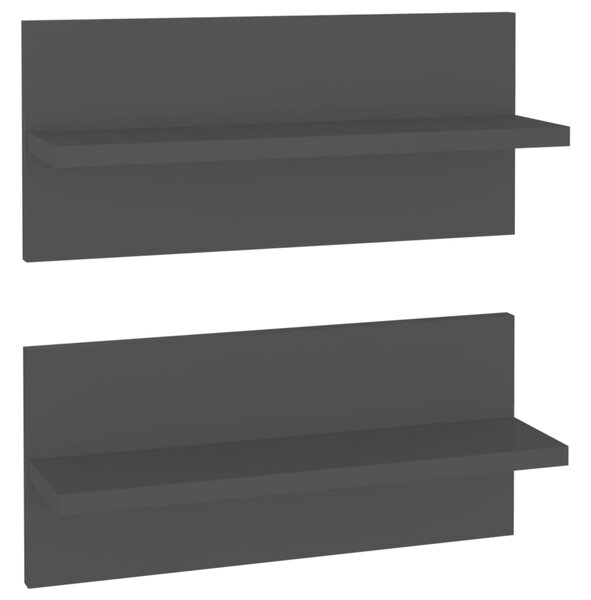Rafturi de perete, 2 buc., negru, 40x11,5x18 cm, PAL