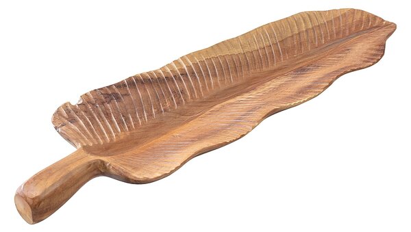 Platou decorativ Wood Leaf 60x18 cm
