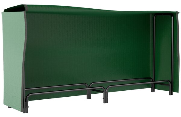 Outsunny Suport pentru Lemne de 0,6 m³, Reglabil, cu Husă Impermeabilă din PE, din Metal, 200 x 36 x 99 cm, Negru și Verde Închis | Aosom Romania