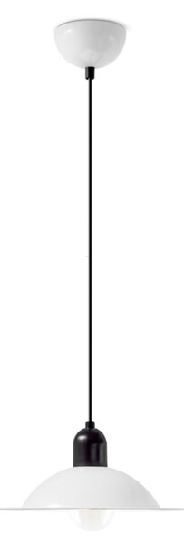 Stilnovo Lampă suspendată LED Lampiatta, Ø 28 cm, albă, Alb, Camera de zi / sufragerie, Metal, Design