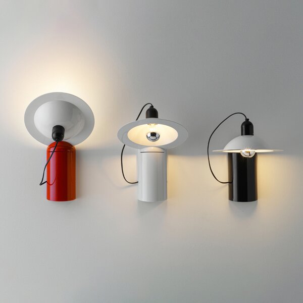 Stilnovo Lampa de perete/masă LED Lampiatta, negru, Negru, Camera de zi / sufragerie, Plastic, Design