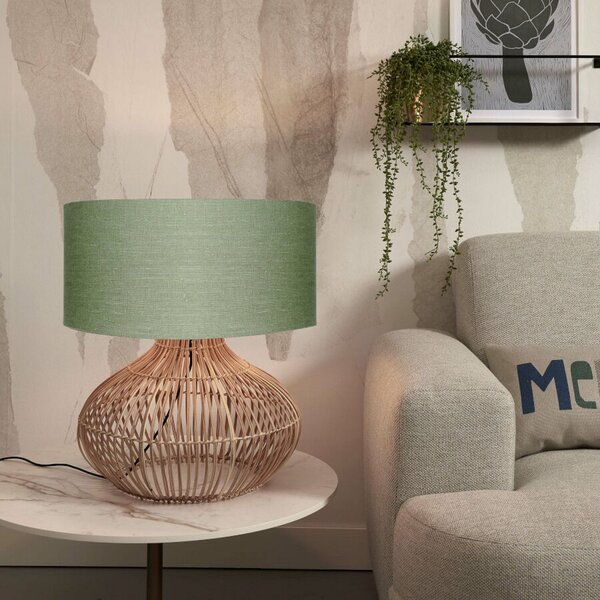 Good & Mojo GOOD MOJO Lampă de masă Kalahari 47cm verde, Lemn, Camera de zi / sufragerie, Lemn