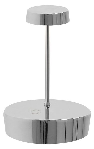 Zafferano Swap mini lampă de masă cu baterie Folie argintie, reglabil, Metalic, Camera de zi / sufragerie, Metal, Modern