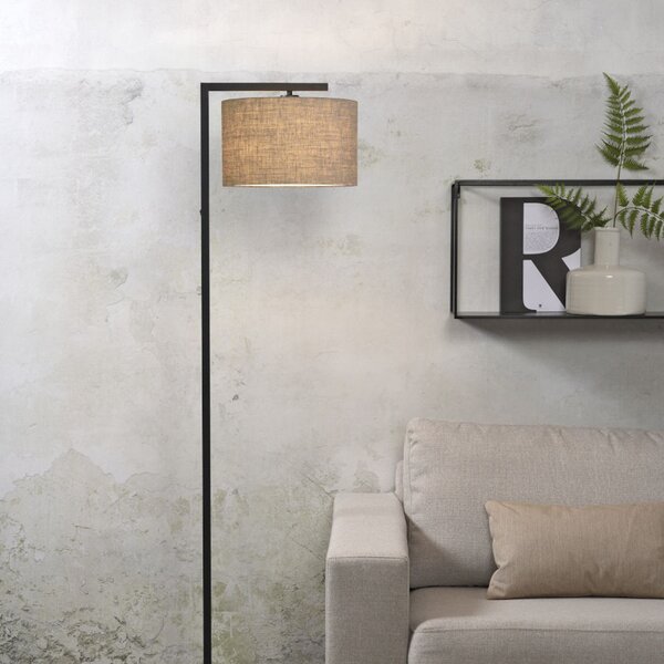 IT´S ABOUT ROMI IT'S lampadar Boston, Ø 32 cm, negru/gri, Negru, Camera de zi / sufragerie, Țesătură / Textil, Modern