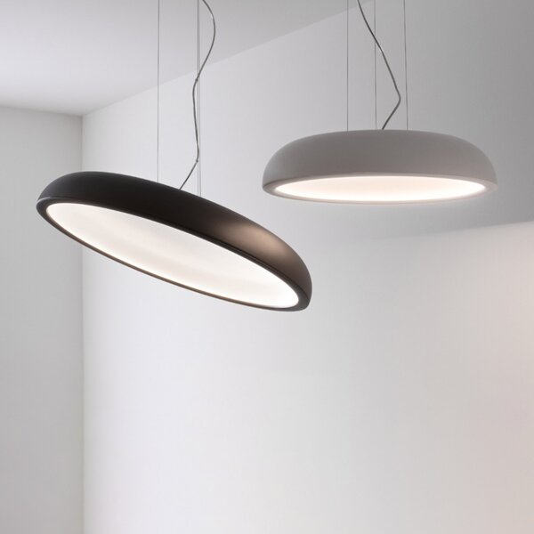 Stilnovo Lampă suspendată Reflexio LED, Ø46cm, albă, reglabil, Alb, Camera de zi / sufragerie, Metal, Design