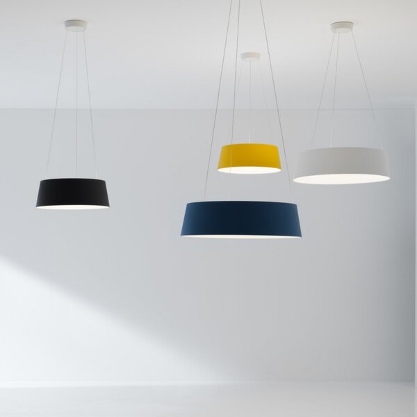 Stilnovo Lampă suspendată Oxygen LED, galbenă, Ø 56 cm, reglabil, Galben, Camera de zi / sufragerie, Plastic, Design