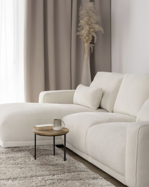 Canapea Silkeborg crème white cu colț pe dreapta