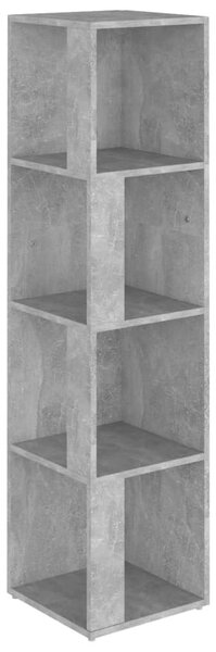 Dulap de colț, gri beton, 33x33x132 cm, PAL