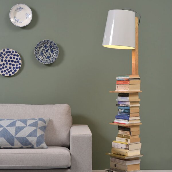 IT´S ABOUT ROMI IT'S Lampadar Cambridge, lemn/alb, Lemn, Camera de zi / sufragerie, Lemn