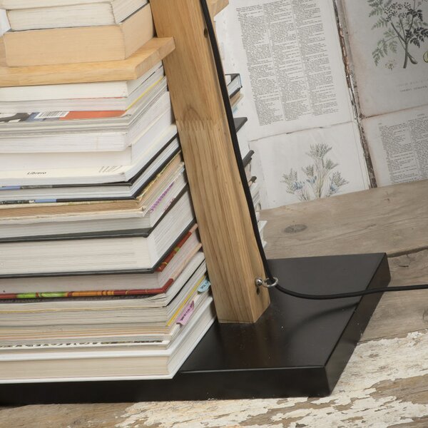 IT´S ABOUT ROMI IT'S Lampadar Cambridge, lemn/negru, Lemn, Camera de zi / sufragerie, Lemn