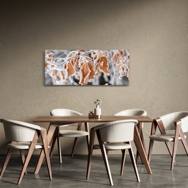 Tablou - Frunze înghețate (120x50 cm)