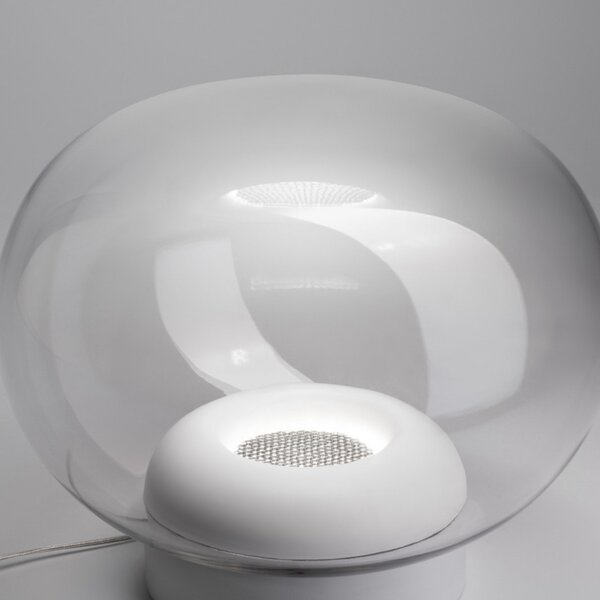Stilnovo La Mariée Lampă de masă cu LED transparentă/albă, reglabil, Transparent, Camera de zi / sufragerie, Sticlă, Design