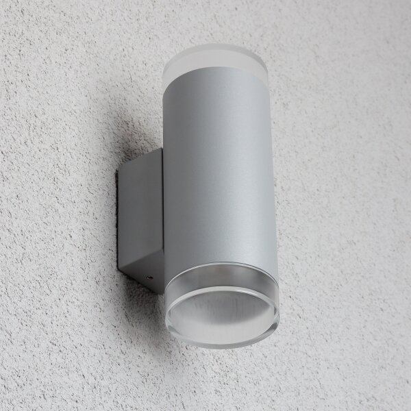 BRILAGI - Aplica de perete LED RGBW pentru exterior MATERA 2xGU10/4,8W/230V gri IP54
