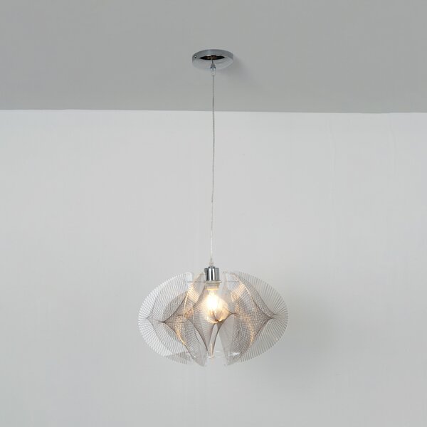 Holländer Lucia lampă suspendată, abajur filigran maro/clar, reglabil, Transparent, Camera de zi / sufragerie, Plastic, Design