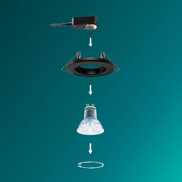 Philips - Spot LED încastrat PERIDOT RGBW reglabil 1xGU10/6,5W/230V, negru + telecomandă