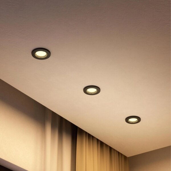 Philips - Spot LED încastrat PERIDOT RGBW reglabil 1xGU10/6,5W/230V, negru + telecomandă