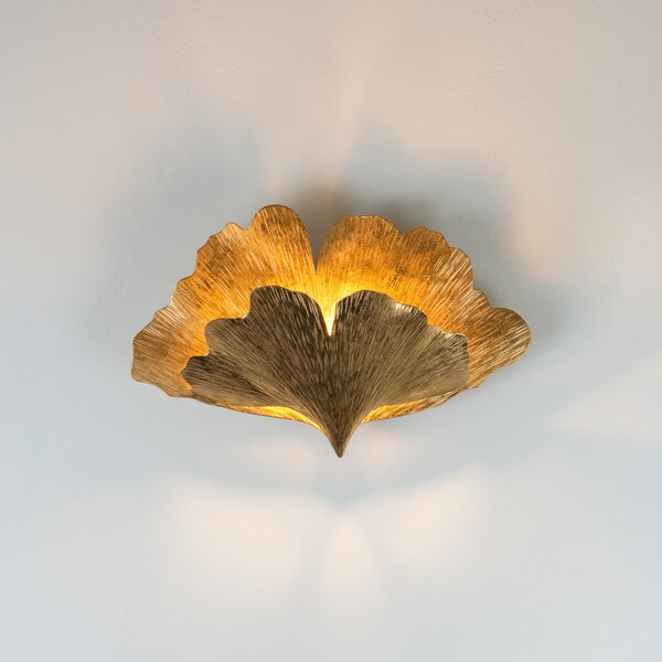 Holländer Ginkgo Due aplică auriu, Auriu / Alamă, Camera de zi / sufragerie, Metal, Design