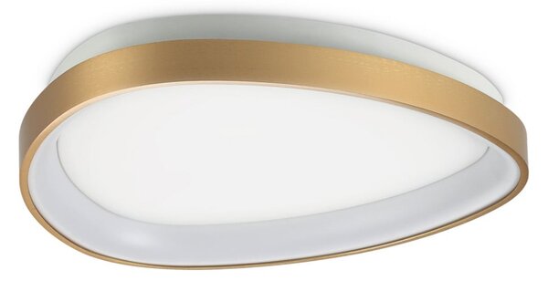 IDEAL LUX Plafonieră LED Gemini, alamă, 42 cm, 4000 K, cu întrerupător, Auriu / Alamă, Camera de zi / sufragerie, Metal, Modern