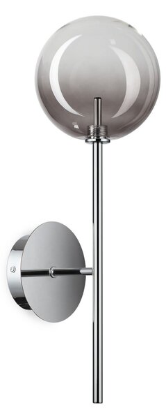IDEAL LUX Aplică Equinoxe, crom/gri fumuriu, înălțime 45 cm, Crom, Camera de zi / sufragerie, Metal