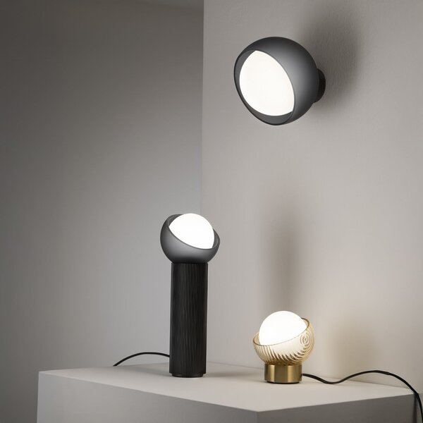 IDEAL LUX Lampa de masă Bloom, alamă/chihlimbar, înălțime 13 cm, Auriu / Alamă, Camera de zi / sufragerie, Metal, Modern