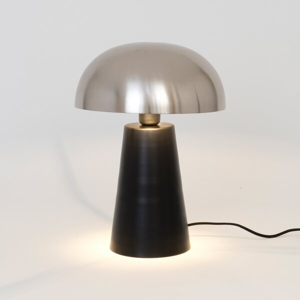 Holländer Fungo lampă de masă, lumină jos, negru/argintiu, Negru, Camera de zi / sufragerie, Metal, Design