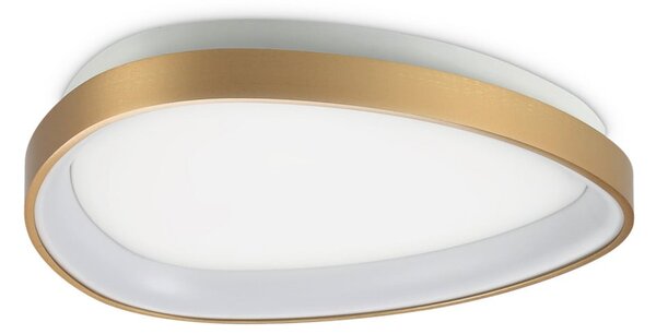 IDEAL LUX Plafonieră LED Gemini, alamă, 42 cm, 2700 K, cu întrerupător, Auriu / Alamă, Camera de zi / sufragerie, Metal, Modern