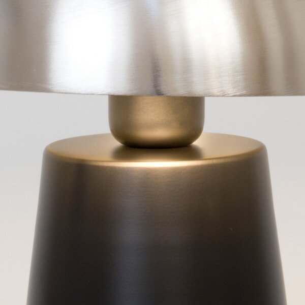 Holländer Fungo lampă de masă, lumină jos, negru/argintiu, Negru, Camera de zi / sufragerie, Metal, Design
