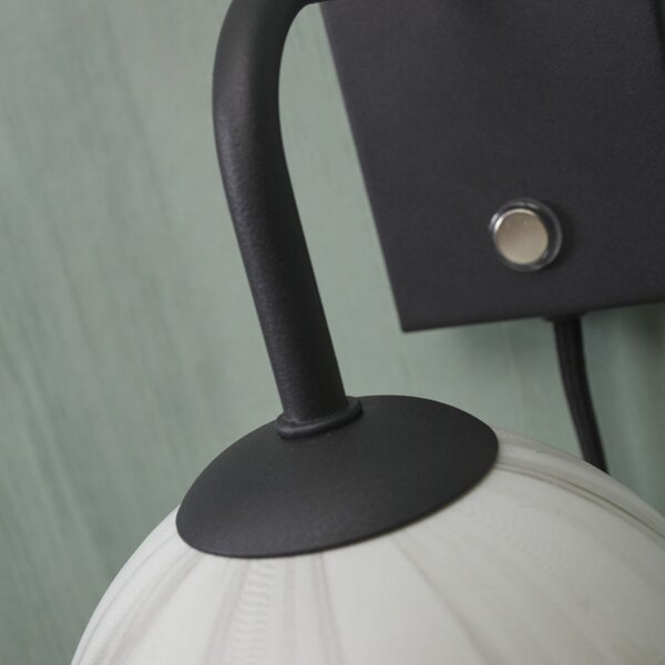 IT´S ABOUT ROMI IT'S Aplică de perete Carrara negru/marmură, Negru, dormitor, Sticlă, Design