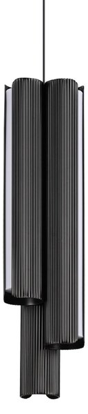 IDEAL LUX Lampă suspendată LED Dorica, negru, Ø 9 cm, metal, 3 becuri, reglabil, Negru, Camera de zi / sufragerie, Aluminiu, Modern