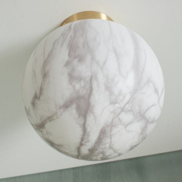 IT´S ABOUT ROMI IT'S Plafonieră Carrara, Ø 28 cm, reglabil, Alb, Camera de zi / sufragerie, Sticlă, Design