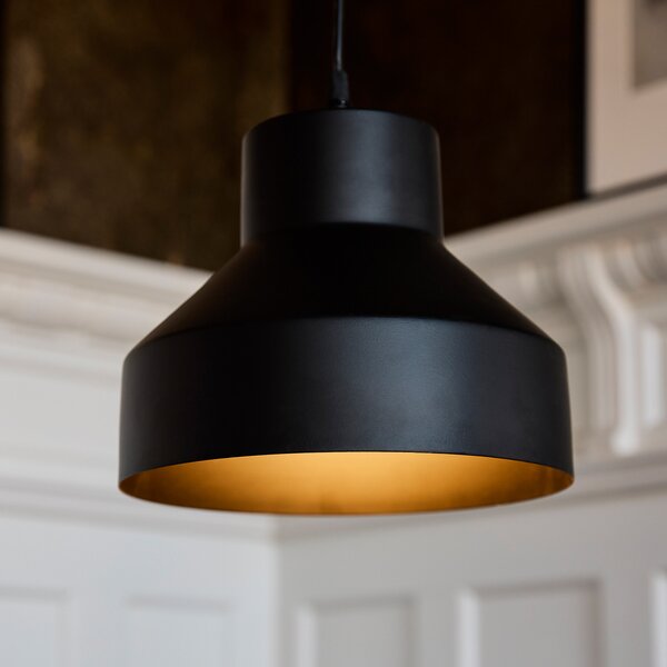 PR Home Solo lampă suspendată Ø 26 cm negru mat, reglabil, Negru, Camera de zi / sufragerie, Metal, Modern