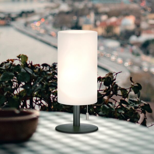 FH Lighting Lampă de masă Larino LED reîncărcabilă, înălțime 28 cm, reglabil, Negru, Camera de zi / sufragerie, Metal, Modern