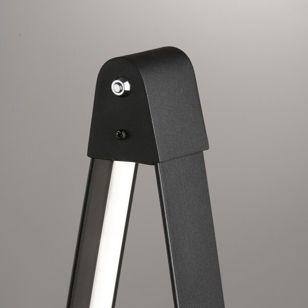 FISCHER & HONSEL Lampadar LED Fenga, dimmer tactil, CCT, negru, reglabil, Negru, Camera de zi / sufragerie, Metal, Modern
