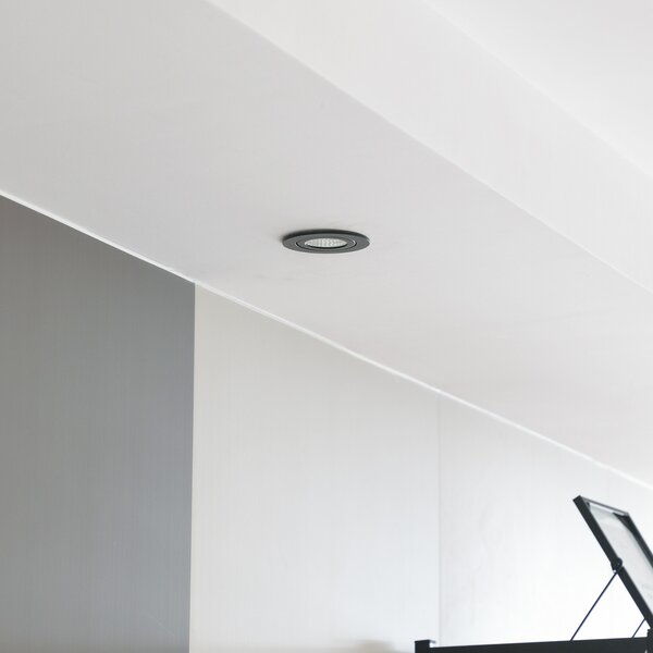 Arcchio LED downlight Jyra, negru, 2,700K, reglabil, Negru, Camera de zi / sufragerie, Metal, Modern