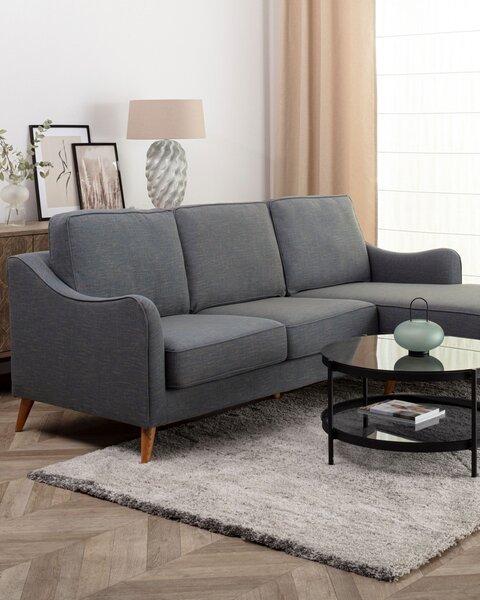Canapea narożna Venuste denim blue/brown