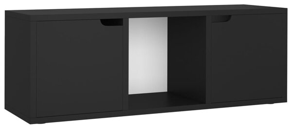 Comodă TV, negru, 88,5x27,5x30,5 cm, lemn prelucrat