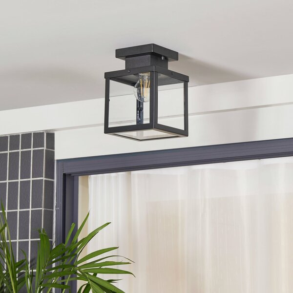 Lindby Lampă de exterior Mandus, negru, oțel inoxidabil, 22cm, reglabil, Negru, Metal, Modern