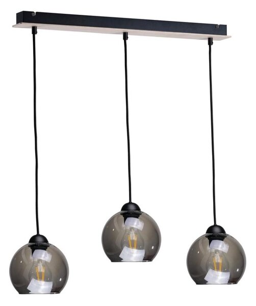 Lustră pe cablu UNO WOOD 3xE27/60W/230V neagră/maro