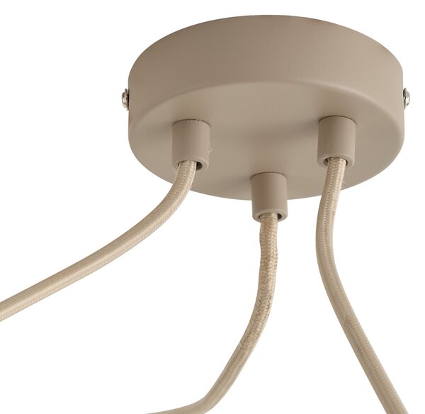 Lampă suspendată de design bej cu sticlă opală cu 3 lumini - Tulip