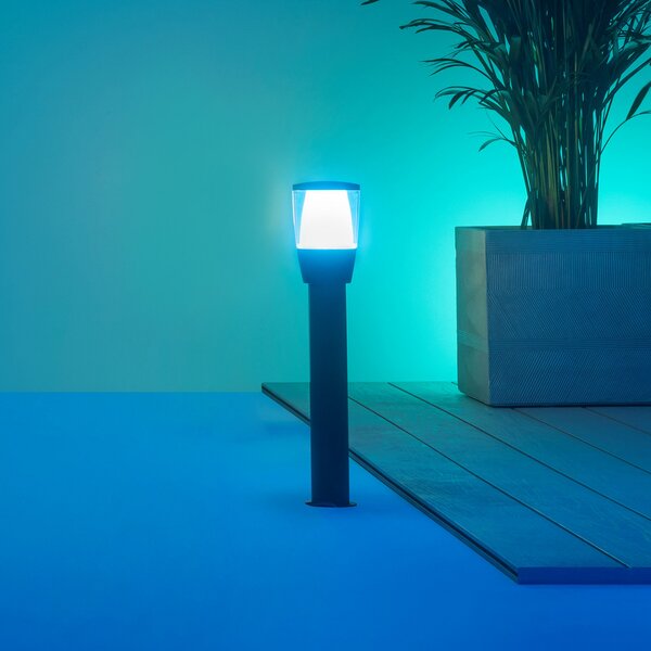 WiZ Elpas bornă luminoasă LED negru RGBW extensie, reglabil, Negru, Metal, Modern