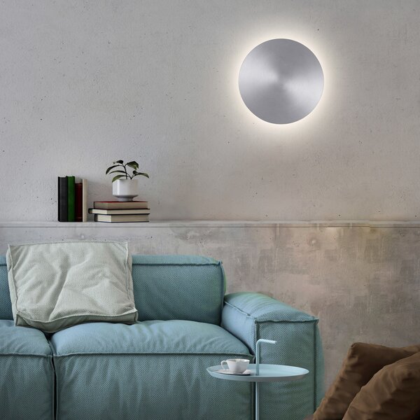 Paul Neuhaus LED baterie de perete Puntua Ø 25 cm aluminiu, reglabil, Metalic, Camera de zi / sufragerie, Metal, Modern