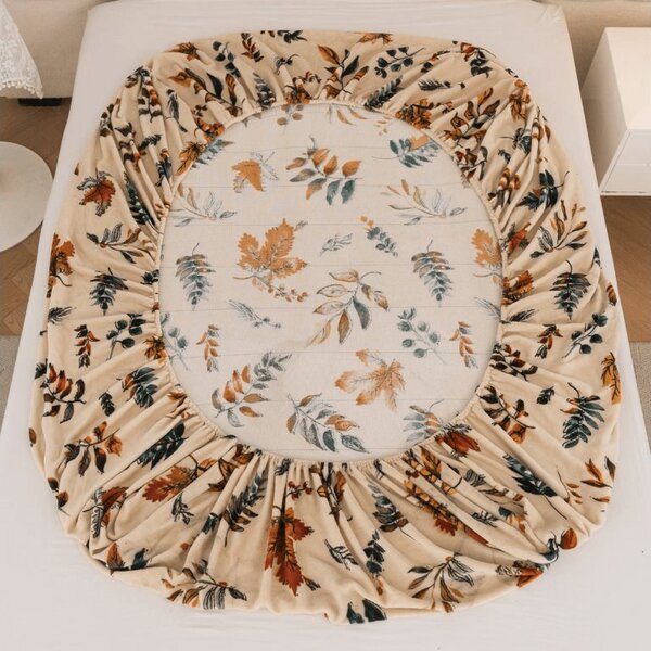 Cearsaf Cocolino microplus cu elastic AUTUMNA 90x200 cm crem
