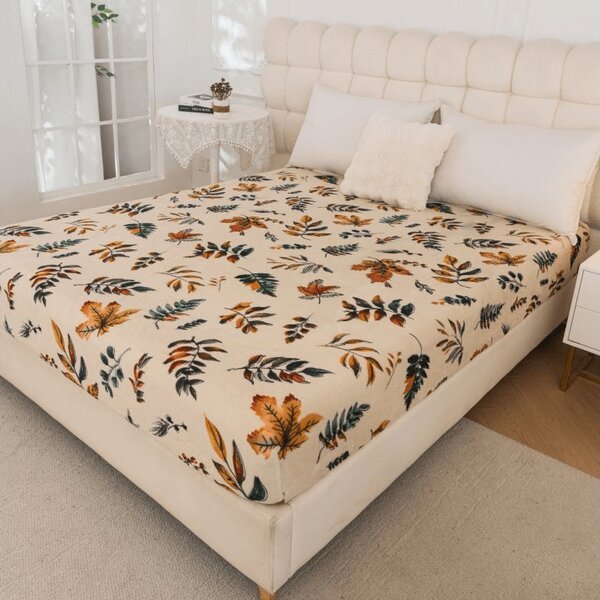 Cearsaf Cocolino microplus cu elastic AUTUMNA 90x200 cm crem
