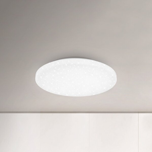 Briloner Plafonieră cu LED-uri Case IP44 starry sky 840 Ø 40cm, Alb, Baie, Plastic, Modern
