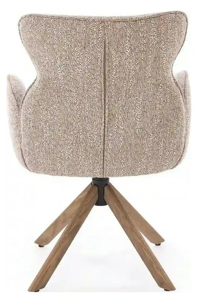 Scaun K585, bej inchis/nuc, stofa clasica/lemn, 63x64x93 cm